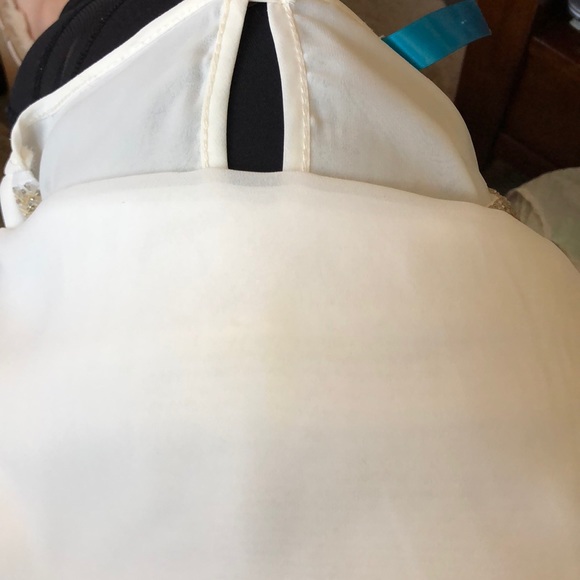 Beaded Neckline Ivory Top - Picture 4 of 5